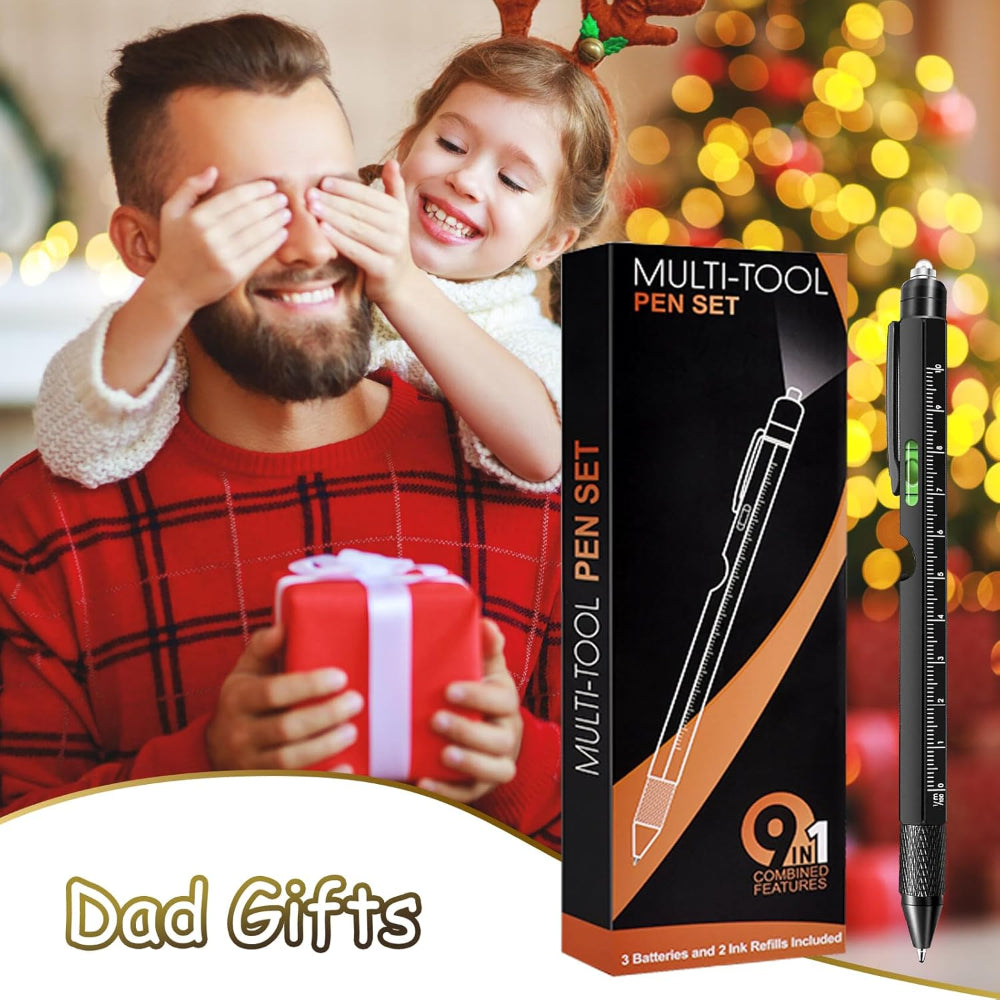9-in-1 Multitool Pen – Multifunction Pocket Tool Use – Writing & Everyday Utility Tool – Includes Screwdriver, Stylus & Compact EDC Gadget