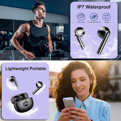 Wireless Bluetooth 5.3 Earbuds – HiFi Stereo Sound – In-Ear Use – ENC Noise Cancelling Mics – 40H Playtime, IP7 Waterproof