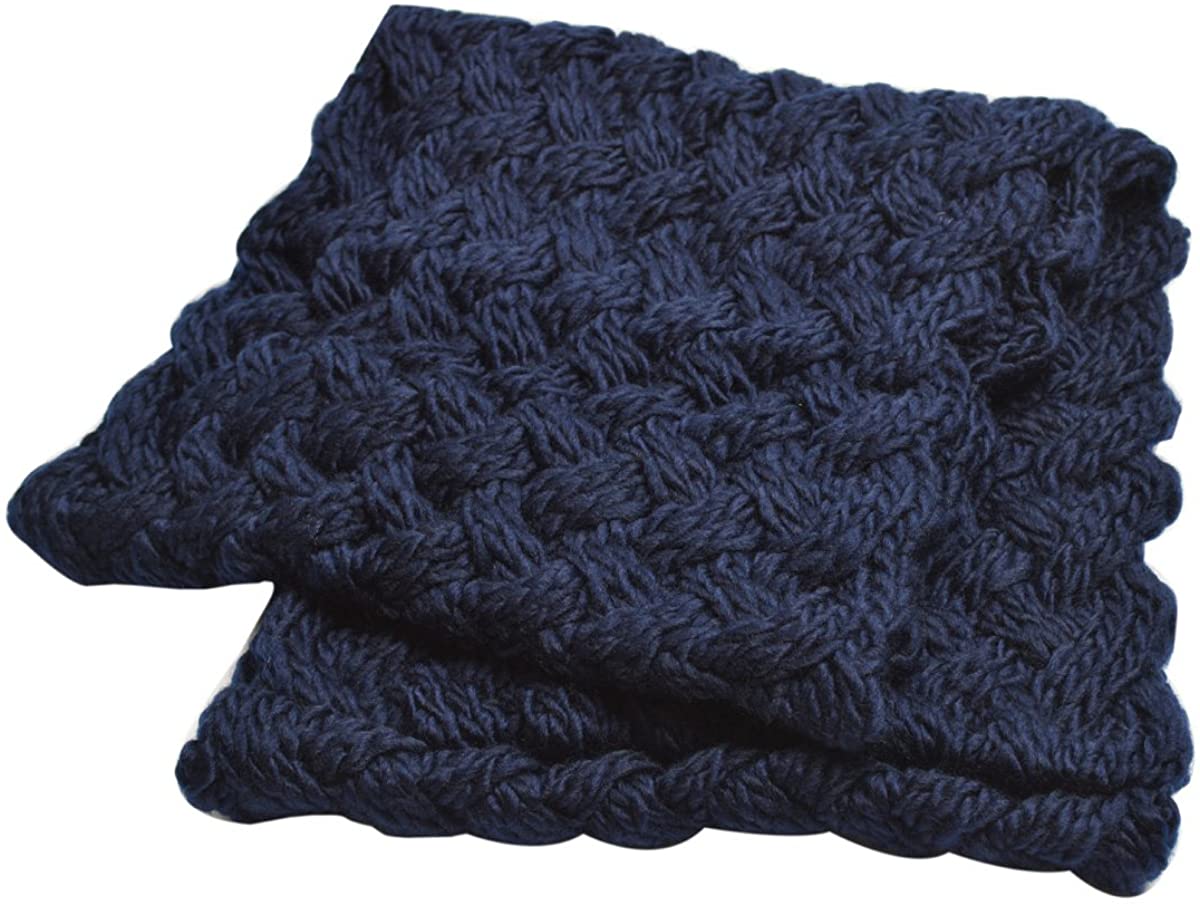 Premium Solid Winter Criss Cross Knit Thick Infinity Loop Circle Scarf
