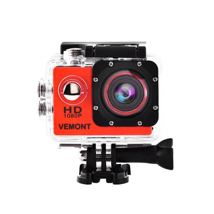 Full 1080P HD 12MP Waterproof Sports Action Cam with Mounting Accessories