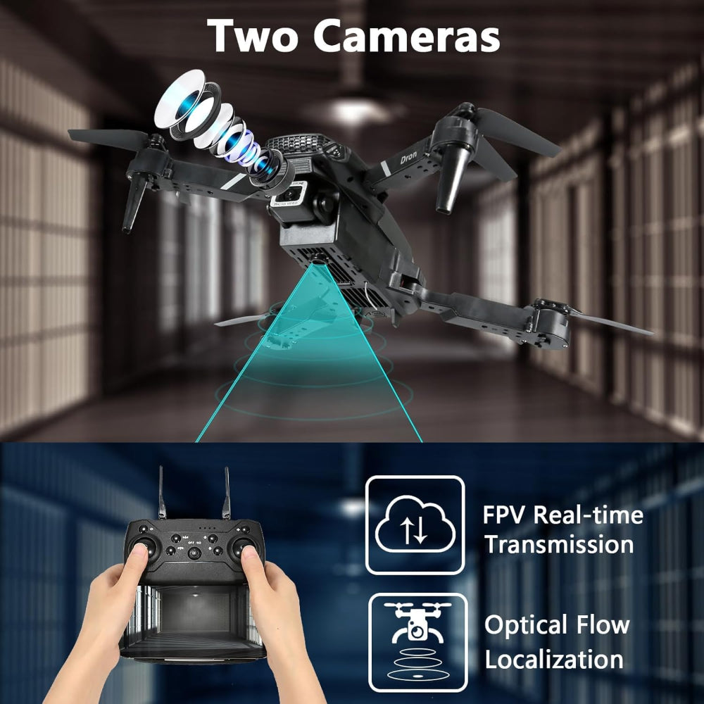 Mini Drone with 1080P WiFi Camera – 3 Batteries FPV Quadcopter with Case