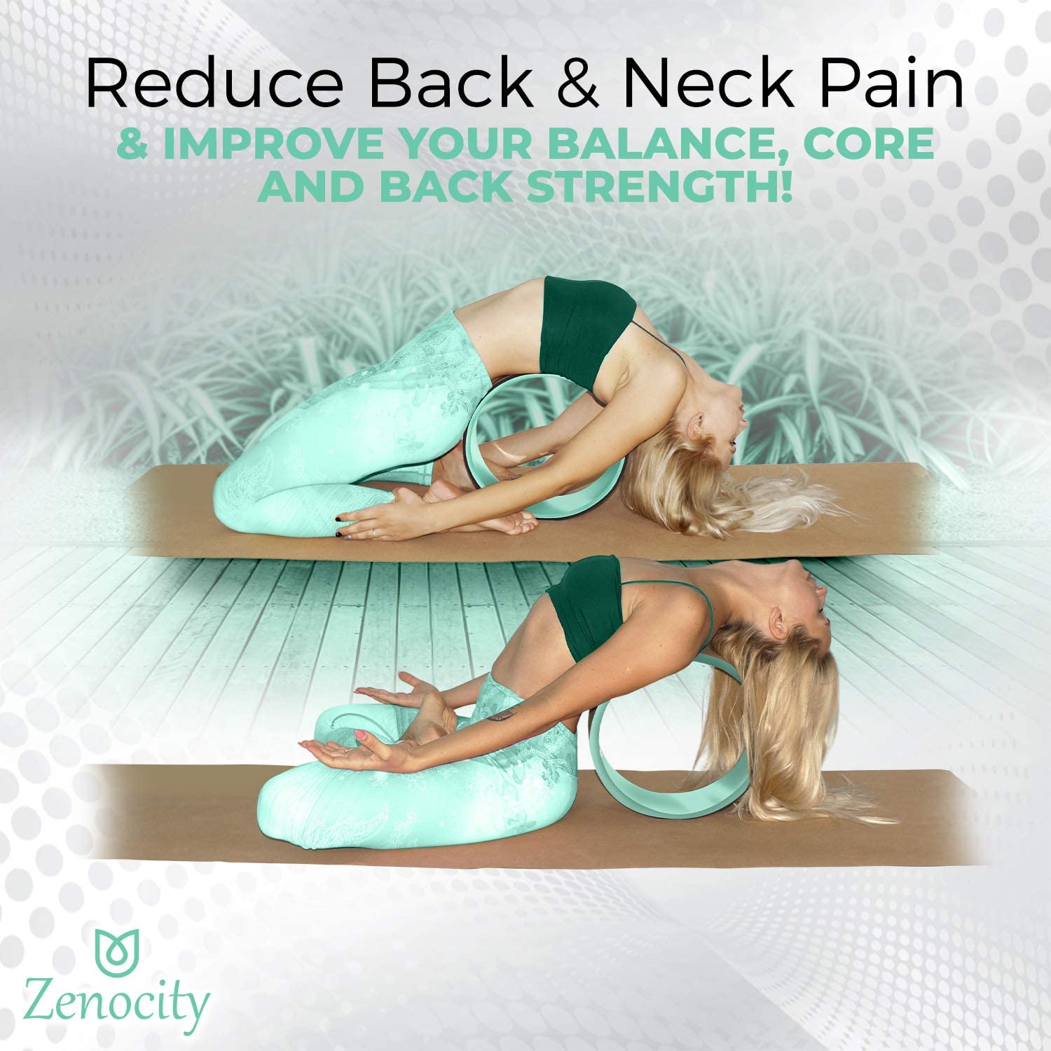 Yoga Wheel - The Best Balance Accessory for Stretching | Posture Fit Padding Technology Keeps You Comfortable & Stable While You Stretch | Fits All Sized People | Holds 440 LBS