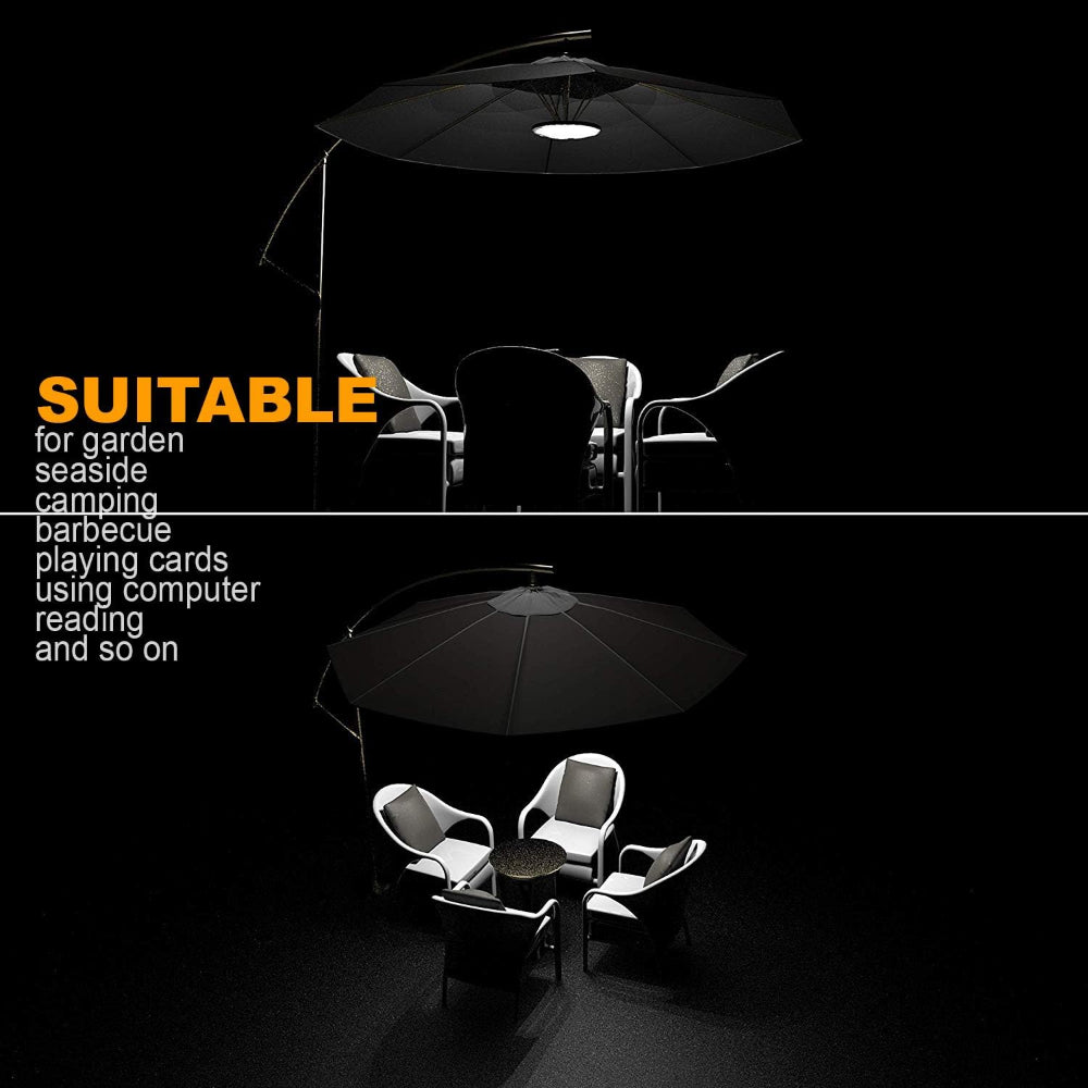 LED Umbrella Light – Cordless Patio Umbrella Light with 3 Modes Battery Operated