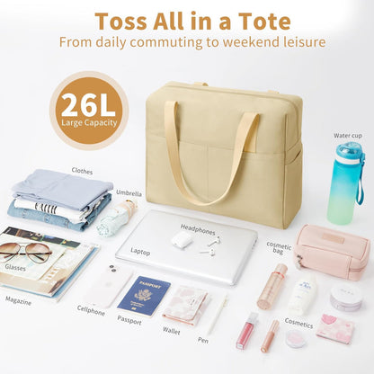 26L Travel Duffle Bag – Foldable Tote, Under-Seat Personal Airline Bag, Weekender Overnight Bag for Business Trips
