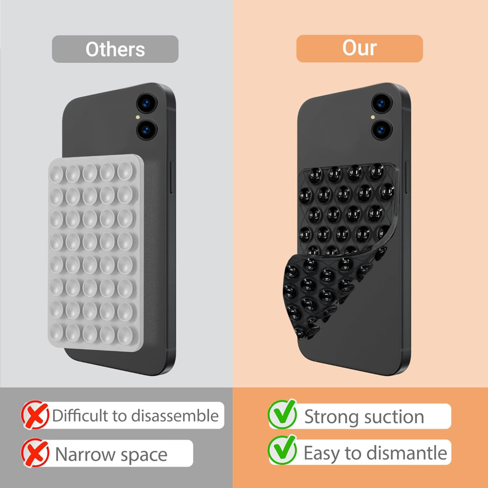 6-Pack Silicone Double-Sided Suction Cup Phone Mount – Detachable Hands-Free Strong Grip Holder Stand for Selfies & Videos