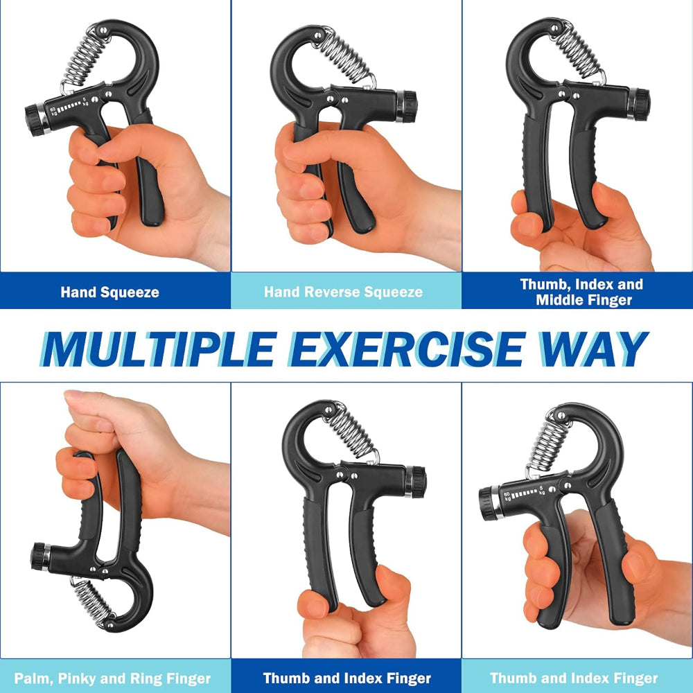 Hand Grip Strength Trainer – Adjustable Resistance – Forearm & Hand Exerciser for Muscle Building and Injury Recovery