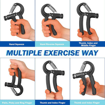 Hand Grip Strength Trainer – Adjustable Resistance – Forearm & Hand Exerciser for Muscle Building and Injury Recovery