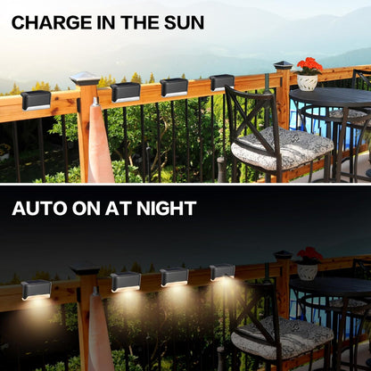 4-Pack Solar Deck Step Lights – Waterproof LED Outdoor Lighting for Stairs Fence Patio