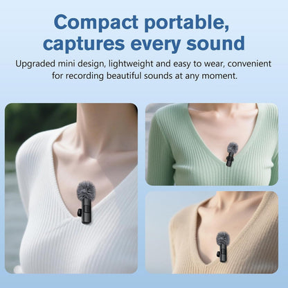 2-Pack Wireless Lavalier Microphone – Omnidirectional Lapel Mic for iPhone iPad Recording