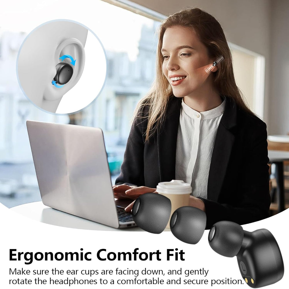Wireless Bluetooth 5.3 Earbuds – Lightweight In-Ear Headphones with Deep Bass, Built-In Mic, Clear Calls for Sports & Workouts