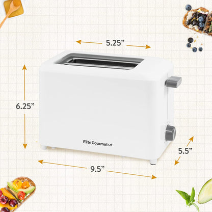 Cool Touch Toaster – 7 Settings with Cancel Function, Slide-Out Crumb Tray, Extra-Wide 1.5" Slots for Bagels, Waffles & Specialty Breads, White