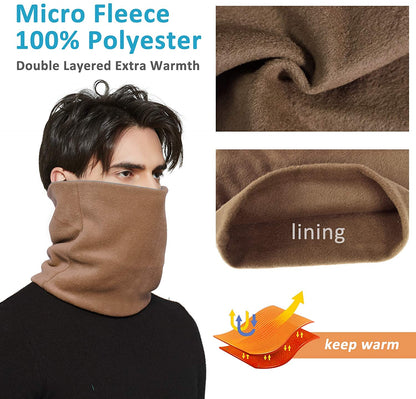 CRIPOP 2 Pack Infinity Loop Scarf, Fleece Unisex Warm Neck Warmer Circle Scarves