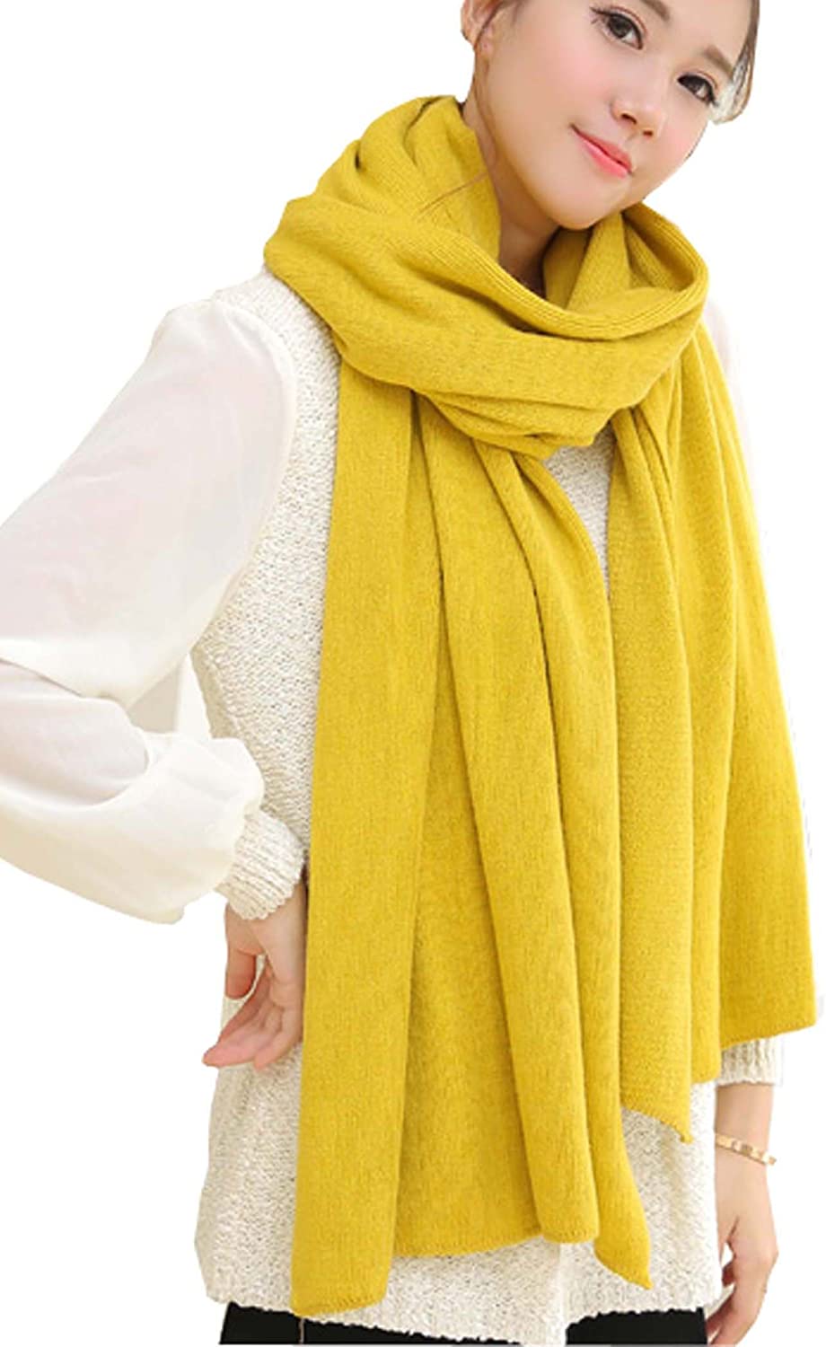 Wander Agio Womens Warm Winter Infinity Scarves Set Blanket Scarf Pure Color