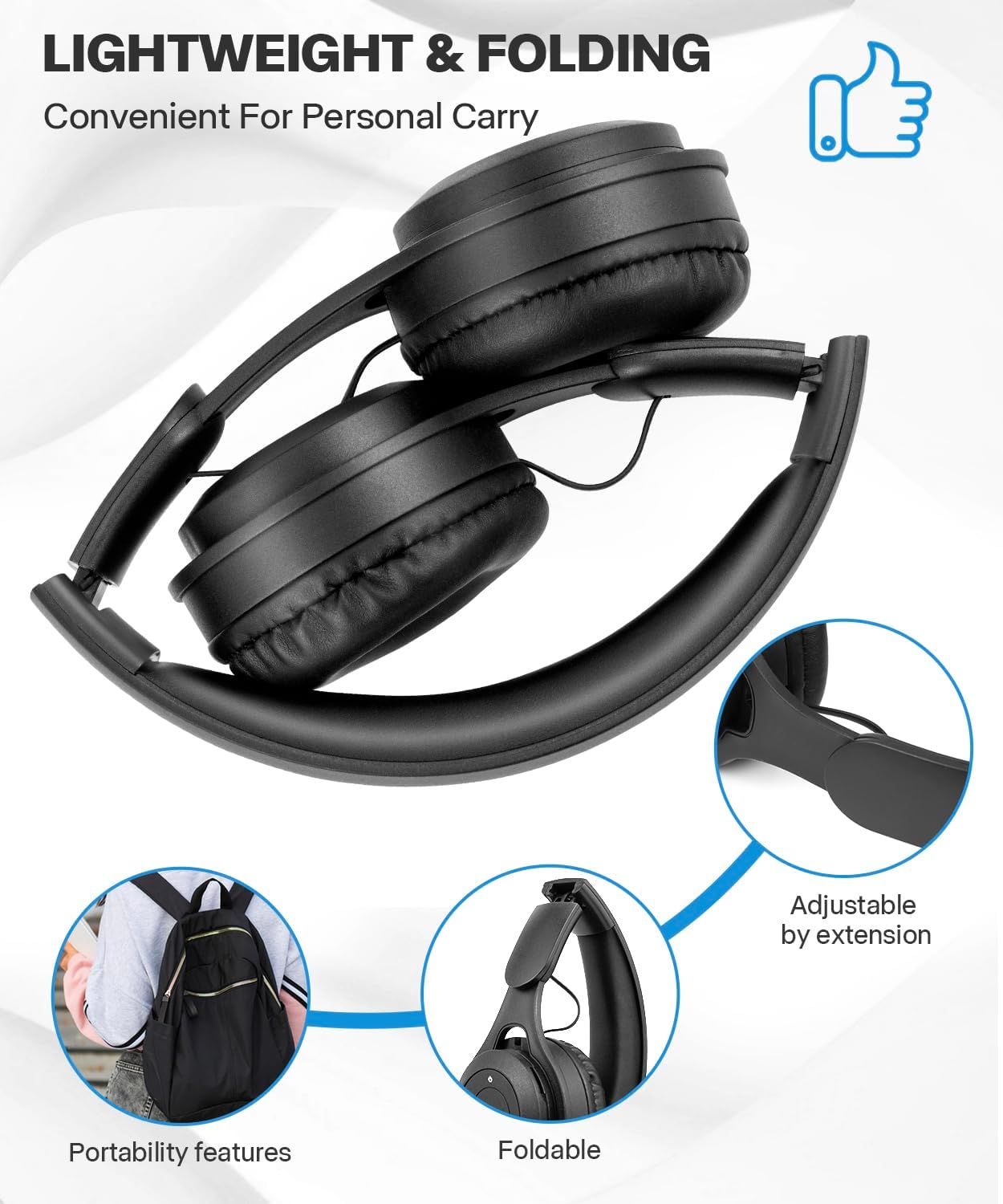 Kids Bluetooth Headphones – Over-Ear Wireless Use – Bluetooth 5.3 with Built-In Mic – Comfortable HD Sound for School, Travel & Tablet