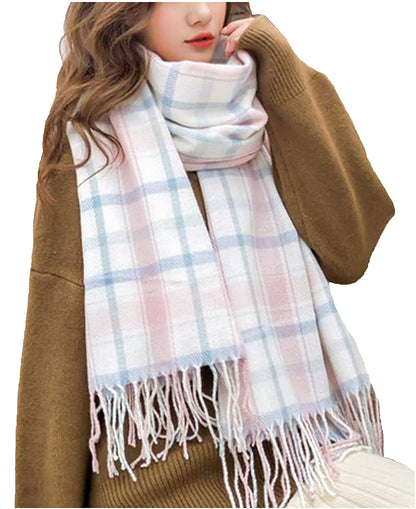Wander Agio Women's Fashion Scarves Long Shawl Winter Thick Warm Knit Large Plaid Scarf