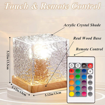Ocean Wave Light Projector – 16-Color Dimmable Ambient Mood Lamp with Remote – Crystal Northern Lights for Bedroom, Bathroom & Playroom