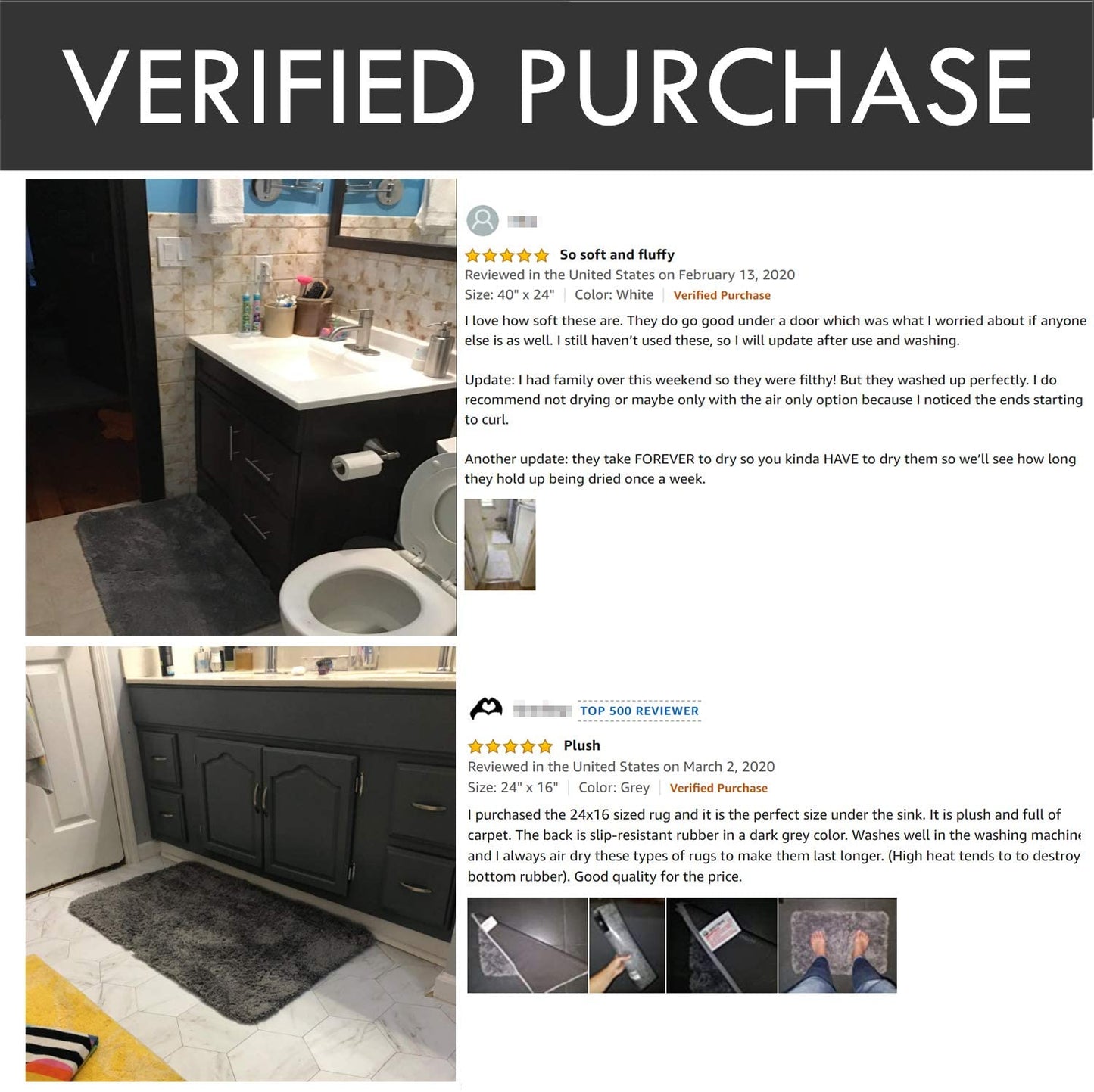 Liquid Absorbent Thick Shaggy Bathroom Rug 
