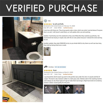 Liquid Absorbent Thick Shaggy Bathroom Rug 