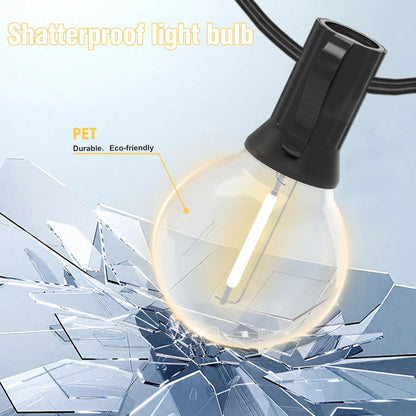 25FT Outdoor String Lights – Waterproof Patio Lights with Shatterproof Light Bulbs