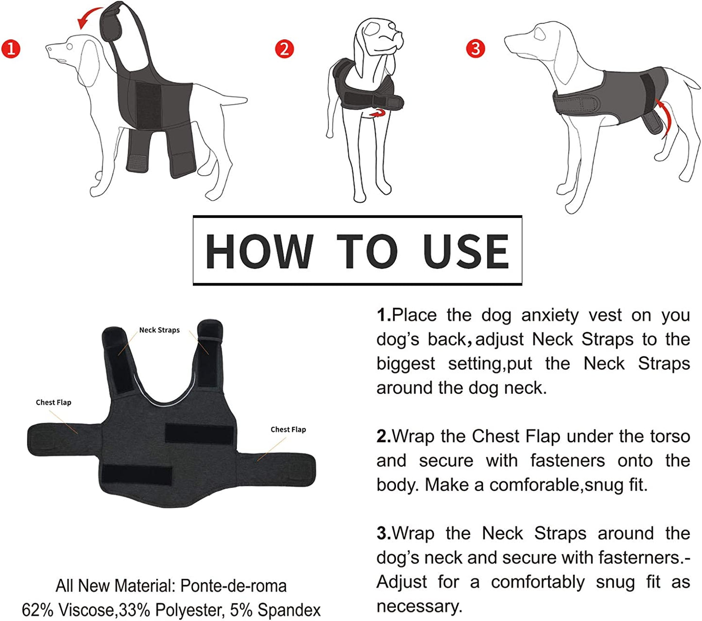  Comfort Dog Anxiety Relief Coat, Dog Anxiety Calming Vest Wrap for Thunderstorm,Travel,4th of July Fireworks,Vet Visits,Separation Anxiety Relief for Dogs (X-Small (Pack of 1), Rose)