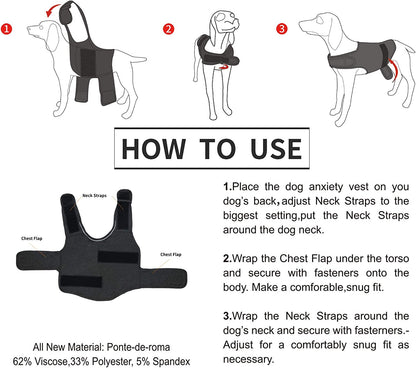  Comfort Dog Anxiety Relief Coat, Dog Anxiety Calming Vest Wrap for Thunderstorm,Travel,4th of July Fireworks,Vet Visits,Separation Anxiety Relief for Dogs (X-Small (Pack of 1), Rose)