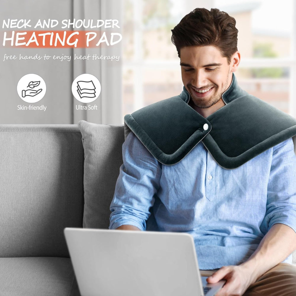 XL Neck & Shoulder Heating Pad – Weighted Heat Pad for Back Pain Relief, Gifts for Men & Women, Christmas, Birthday, Mother’s & Father’s Day