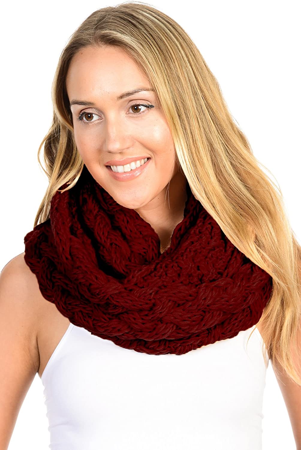 Basico Infinity Scarf | Winter Crochet Knit Scarf in One Size