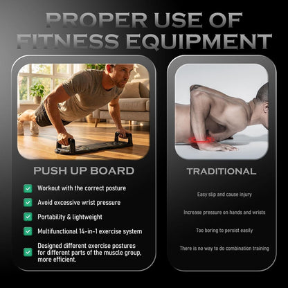 20-in-1 Push-Up Board – Home Gym Fitness Equipment with Pushup Bar Handles for Floor, Strength Training Workout System