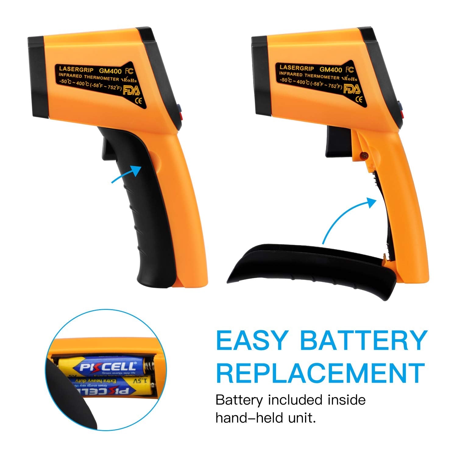 Digital Laser Infrared Kitchen Thermometer Gun with LCD Display -50°C to 400°C(-58°F to 752°F)