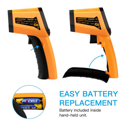 Digital Laser Infrared Kitchen Thermometer Gun with LCD Display -50°C to 400°C(-58°F to 752°F)