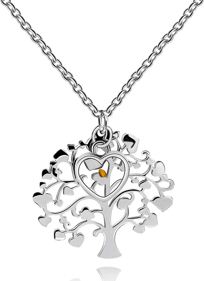 Women's Stainless Steel Tree Of Life Pendant Necklace
