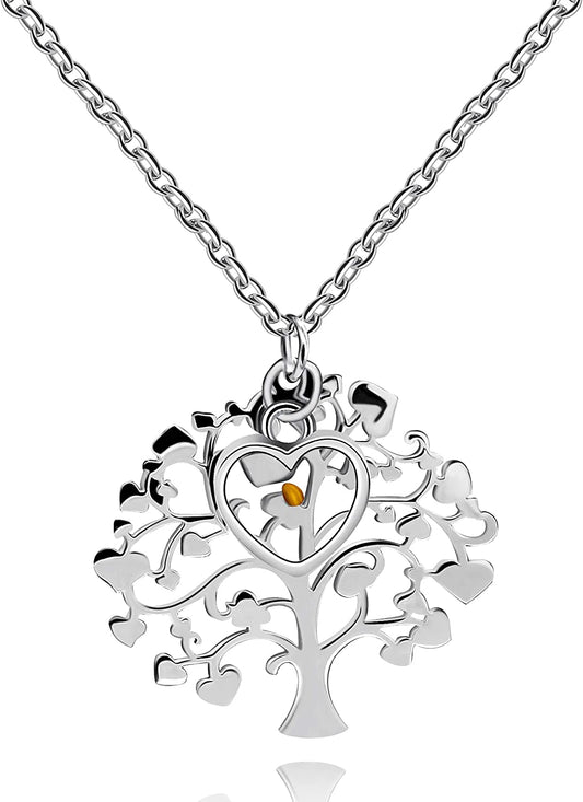 Women's Stainless Steel Tree Of Life Pendant Necklace