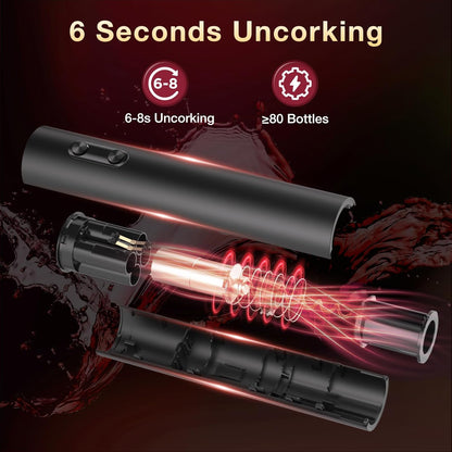 Electric Wine Opener – Automatic Corkscrew Use – One-Button Operation with Foil Cutter – Effortless Wine Bottle Opening