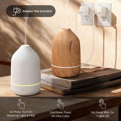 100ml Essential Oil Diffuser – Mini Ultrasonic Aromatherapy Diffuser & Cool Mist Humidifier with 7 LED Lights, Auto Shut-Off