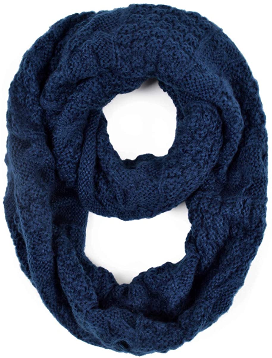 TrendsBlue Premium Winter Thick Infinity Twist Cable Knit Scarf - Diff Colors Avail.