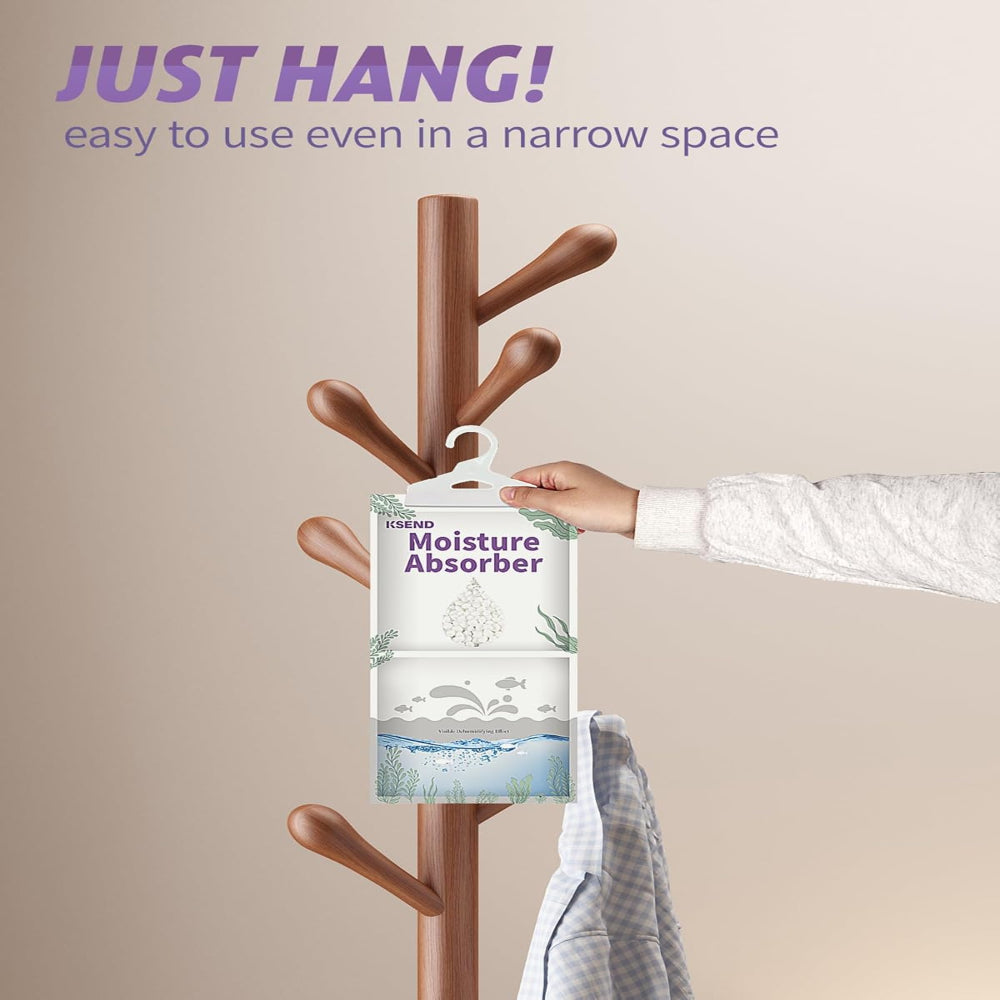 8-Pack Moisture Absorber Bags – Hanging Dehumidifier Packs for Closet Bathroom Kitchen