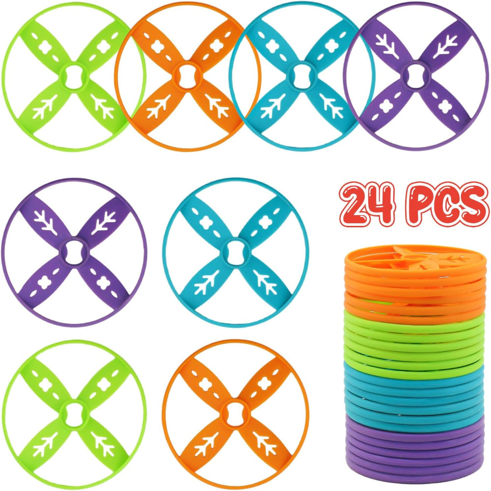 24-Pack Flying Discs Set – Outdoor Kids Toy Refills for Handheld & Foot Powered Launchers