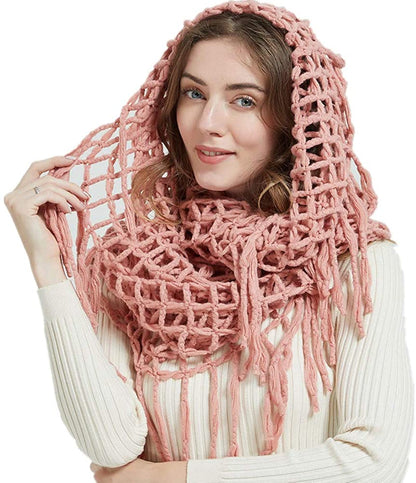 Winter Women Thick Cable Knit Ribbed Infinity Circle Loop Scarf