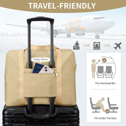 26L Travel Duffle Bag – Foldable Tote, Under-Seat Personal Airline Bag, Weekender Overnight Bag for Business Trips