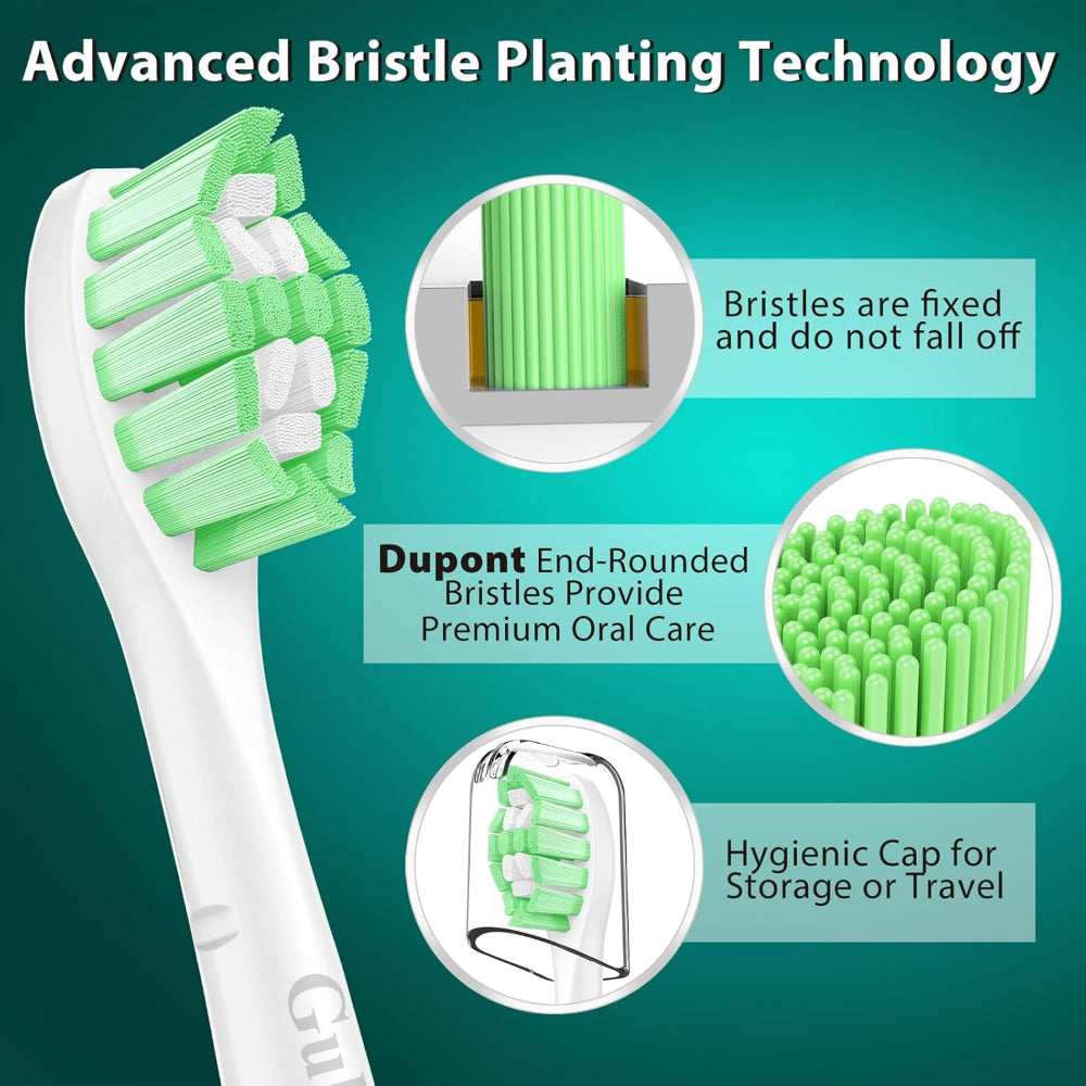 10-Pack Replacement Brush Heads – Electric Toothbrush Use – Compatible with Philips Sonicare – White Color