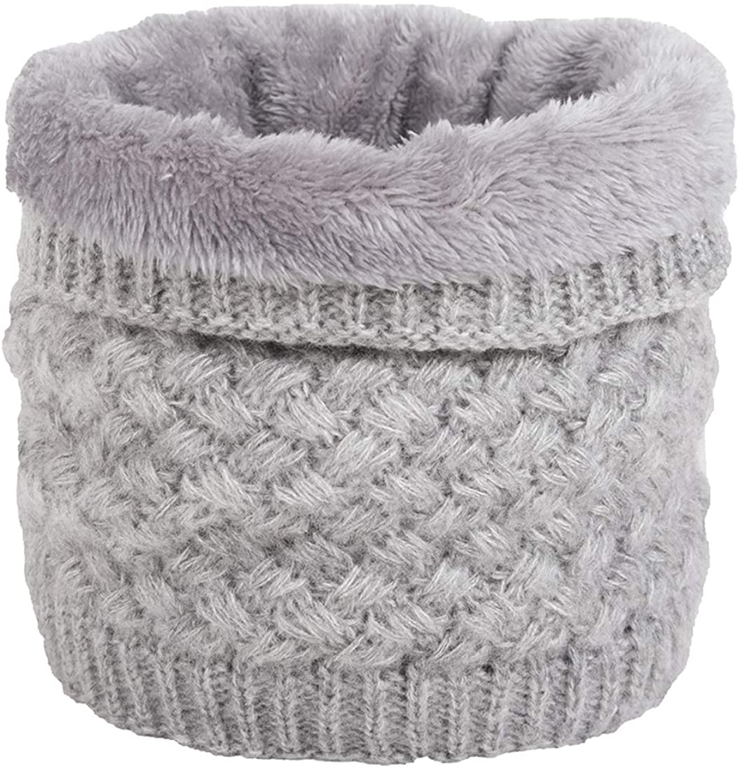 Leories Winter Neck Warmer Fleece Lined Infinity Scarf Thicken Windproof and Dust Skiing Scarf Face Mask