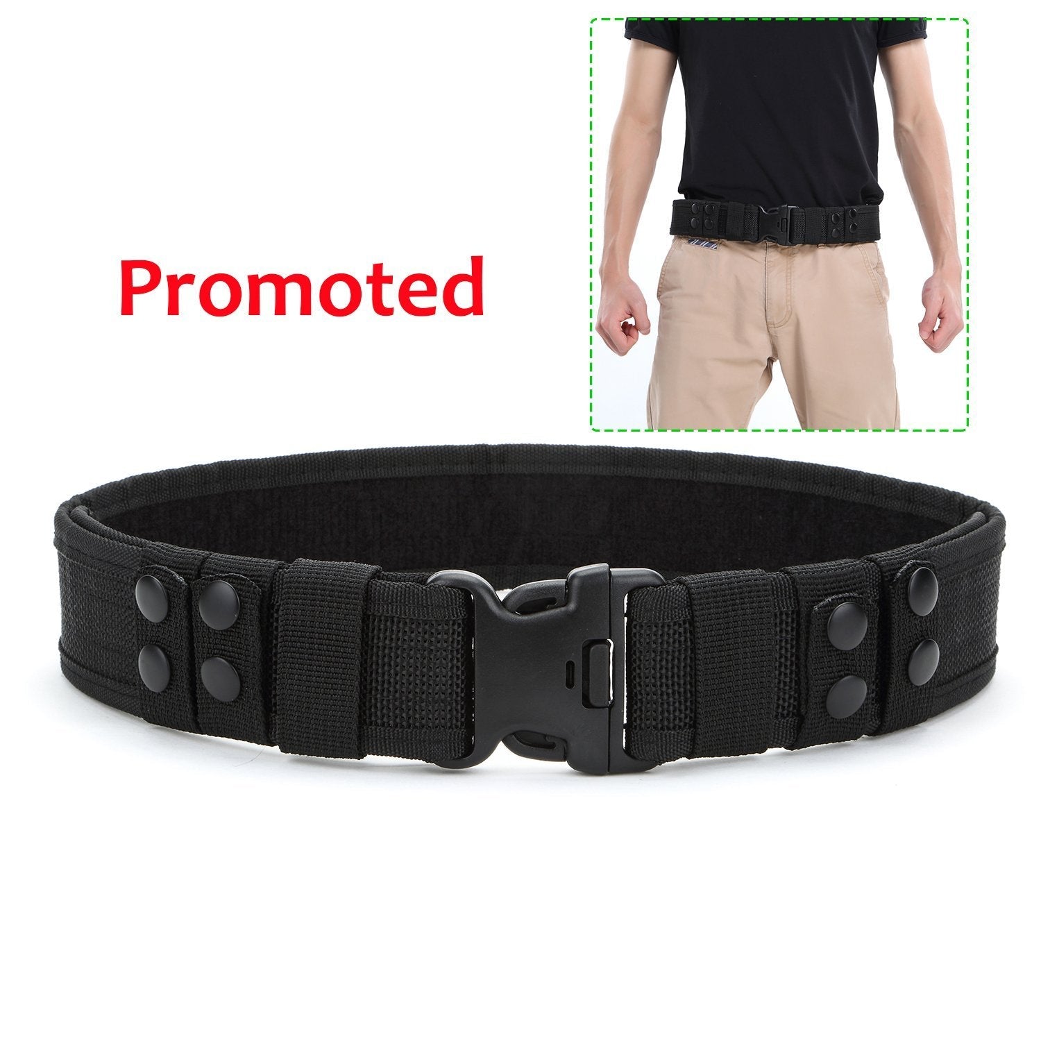 Yahill Security Tactical Belt Combat Gear Adjustable Heavy Duty Police Military Equipment Accessories for Sports Outdoor
