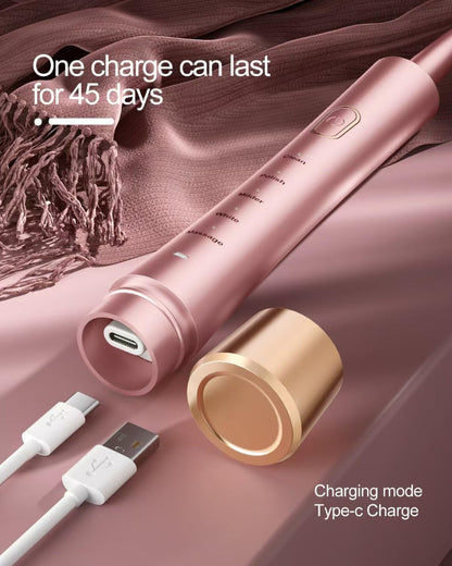 Sonic Electric Toothbrush – USB Rechargeable Use – 8 Brush Heads with 5 Cleaning Modes – Smart Timer & 2-Hour Fast Charge