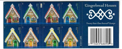 USPS Gingerbread Houses 2013 Forever Holidays Stamps - Book of 20 Postage Stamps