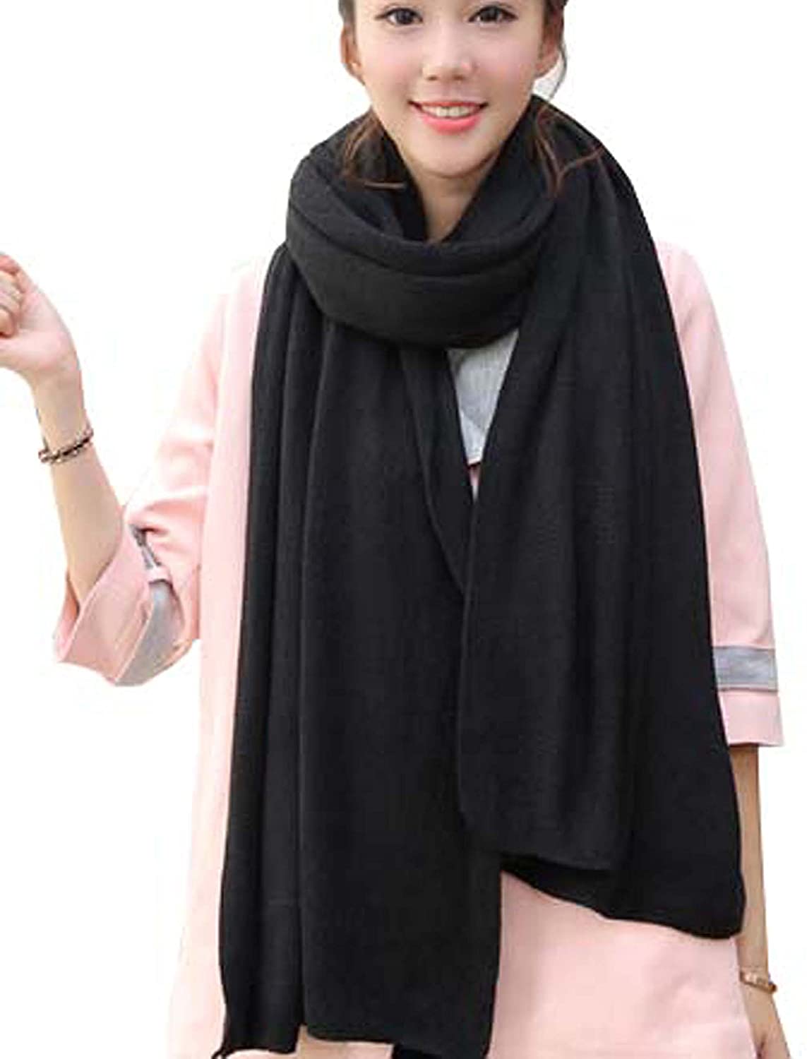 Wander Agio Womens Warm Winter Infinity Scarves Set Blanket Scarf Pure Color