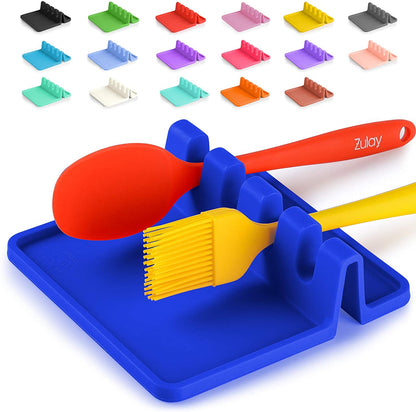 Silicone Utensil Rest with Drip Pad for Multiple Utensils, Heat-Resistant, BPA-Free Spoon Rest & Spoon Holder for Stove Top, Kitchen Utensil Holder for Spoons, Ladles, Tongs & More - by Zulay