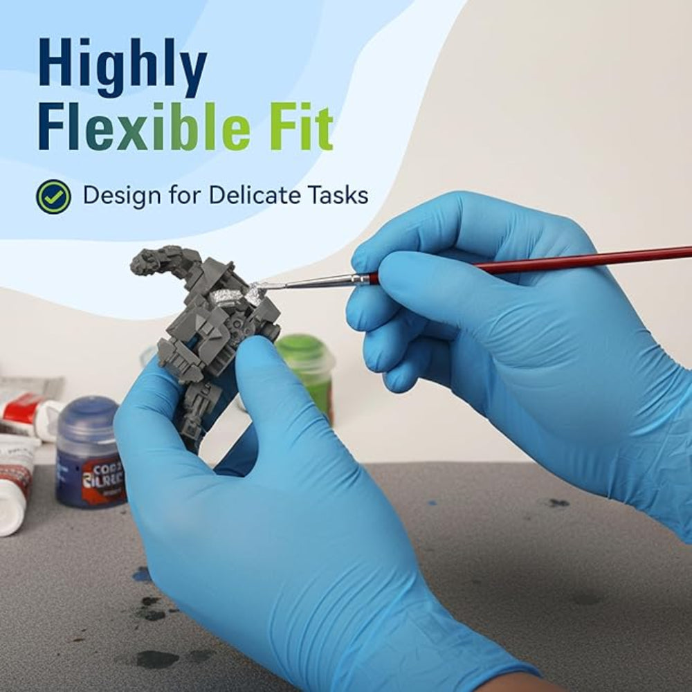 Nitrile Disposable Gloves – Food-Safe, Latex-Free, Powder-Free Blue Rubber Gloves for Cooking & Cleaning