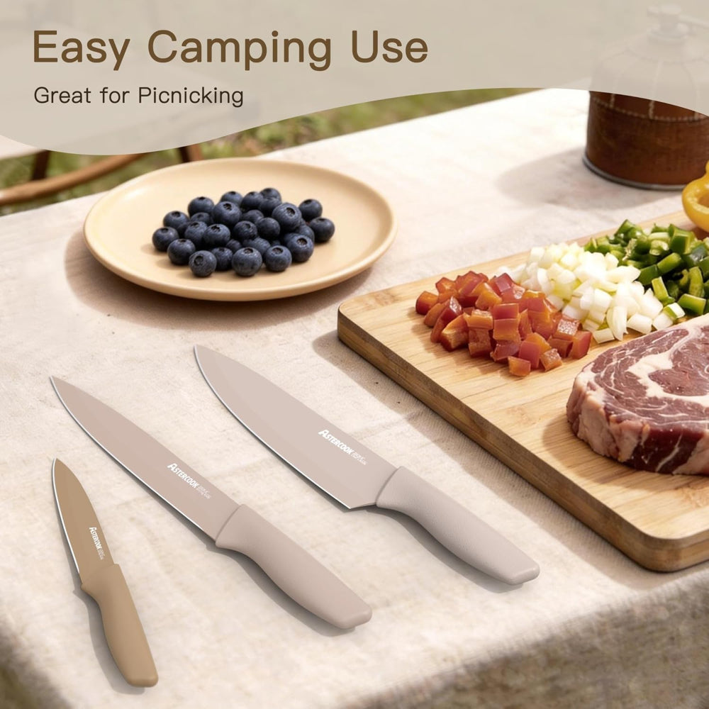 13-Piece Kitchen Knife Set – Stainless Steel Chef Knives with Anti-Rust Coating, Dishwasher Safe, Includes 6 Blade Guards, Perfect Holiday Gift for Cooking