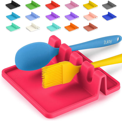 Silicone Utensil Rest with Drip Pad for Multiple Utensils, Heat-Resistant, BPA-Free Spoon Rest & Spoon Holder for Stove Top, Kitchen Utensil Holder for Spoons, Ladles, Tongs & More - by Zulay