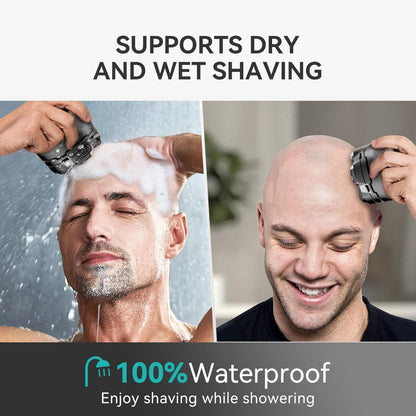 6D Cordless Bald Head Shaver – Men’s Head & Face Use – Wet/Dry IPX6 Waterproof – LED Display, Body Shaver & Clippers – Gift for Balding Men